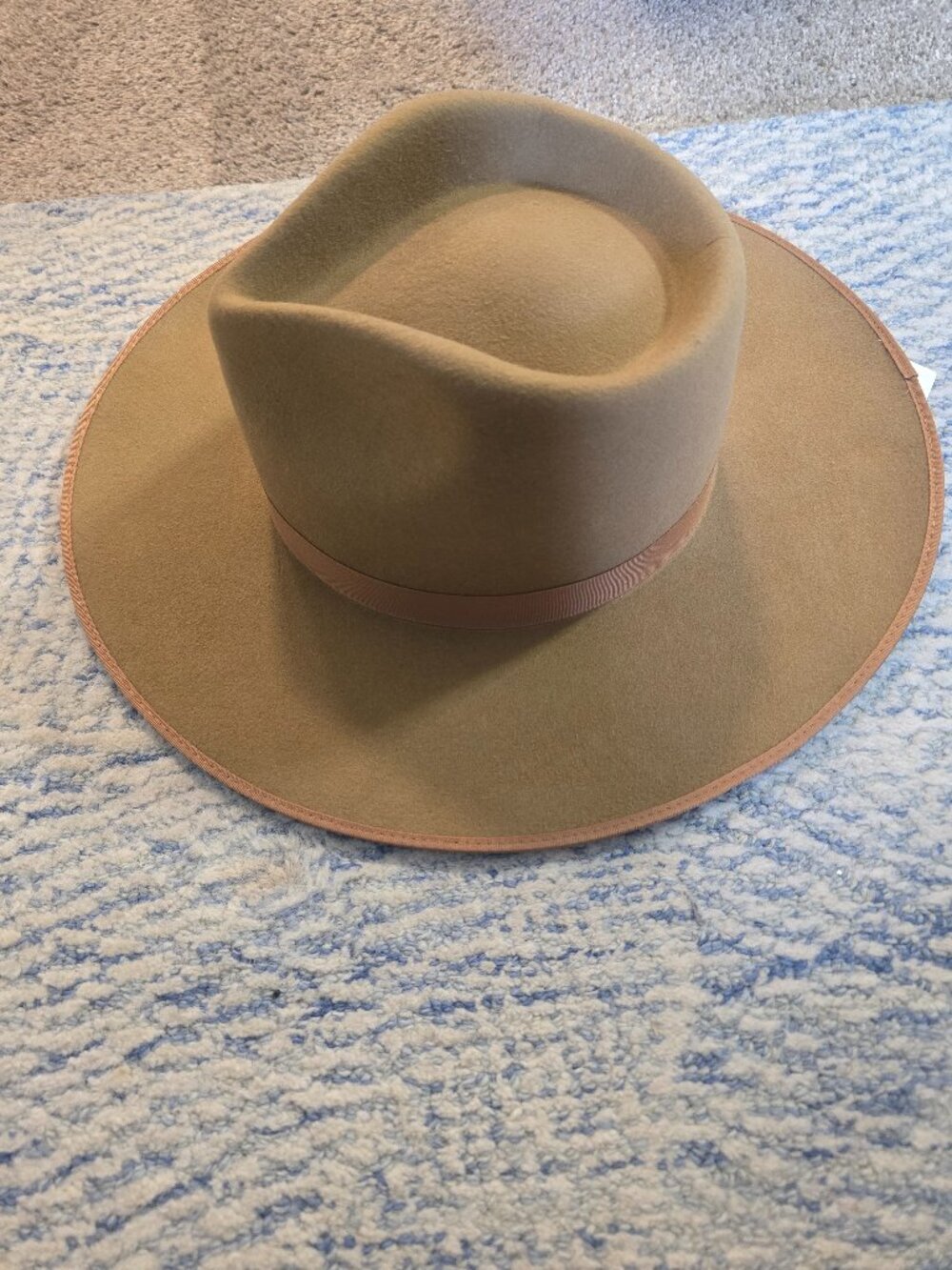 Lack of color felt fedore hat Teak Rancher wool